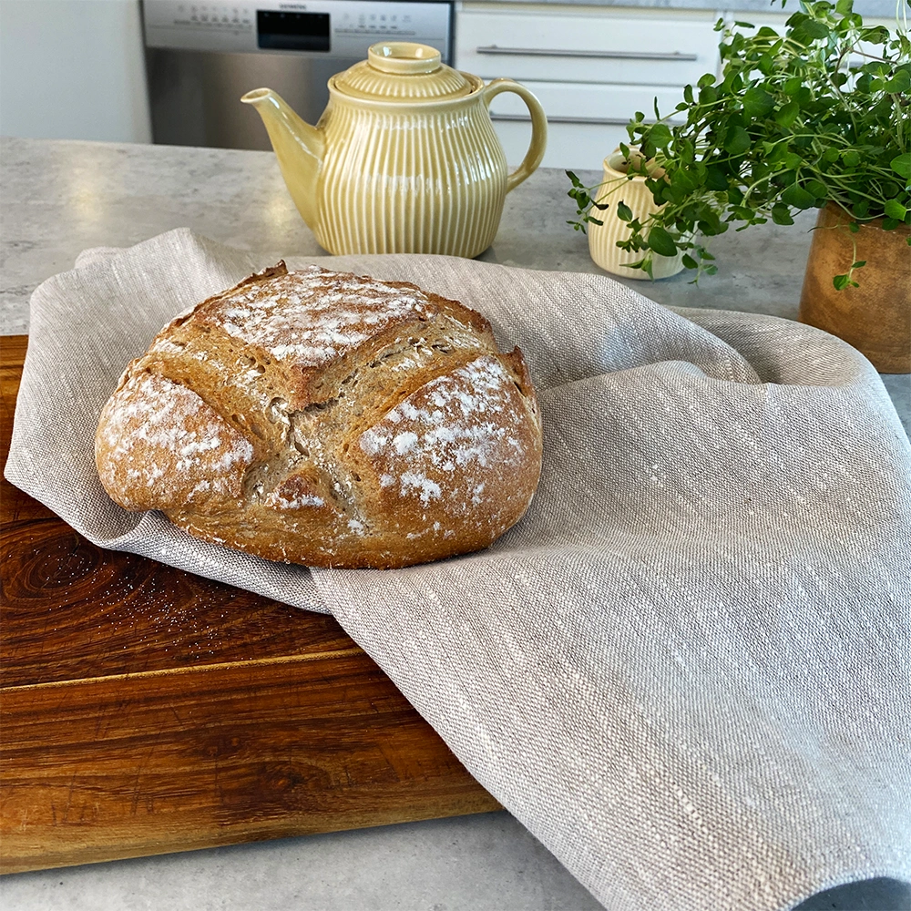 Handduk semi - naturlig Linne